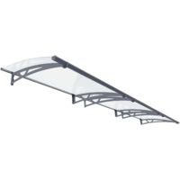 Canopia By Palram – Marquise de porte Altair gris 91,5 x 150,5 cm – Structure en acier galvanisé laqué – Toit en acrylique 4mm résistant UV