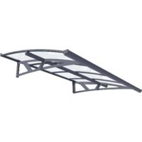 Canopia By Palram – Marquise de porte Amsterdam 223,5cm – Acier galvanisé et aluminium – Panneaux solides résistants aux UV – Installation rapide