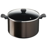 Tefal – Marmite aluminium 30cm avec couvercle en verre – Revêtement antiadhésif Titanium – Thermo-Signal® pour maîtrise de la température – 12,2L
