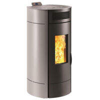 Invicta – Poêle à granulés de bois 9,5 kW gris – Rendement 87,5 % – Autonomie 24h – WiFi intégré – Raccord arrière 80 mm