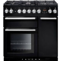 Piano de cuisson mixte 140l 5 feux noir/chrome - Falcon - nex90dfblceu