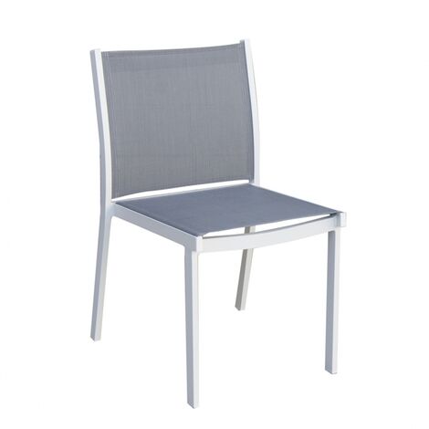 Lot de 4 chaises de bar et de jardin en aluminium couleur taupe avec assise grise pour extérieur avec accoudoirs