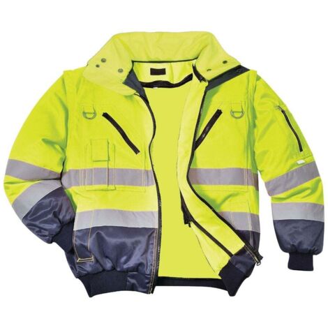 Bomber Alta Visibilità Pilot con Maniche Staccabili Giallo-Navy M
