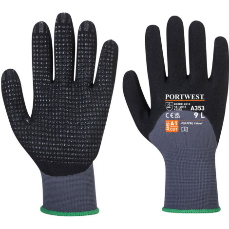 Guanti Da Lavoro In Schiuma Di Nitrile Dermo Flex Ultra Grigio-Nero 9