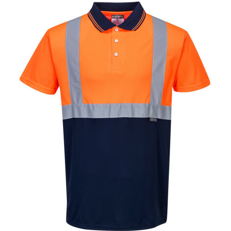 Polo Ad Alta Visibilita' Arancione/Navy Arancio-Navy 3XL