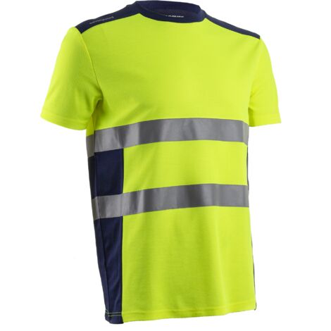 T-Shirt Alta Visibilita in Poly Cotone - Nekki Giallo-Navy M