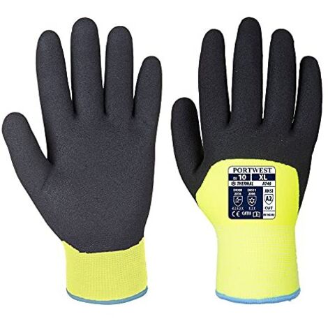 Guanti Da Lavoro Invernali Artic - Sabbiato Nitrile Giallo-Nero 8