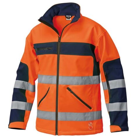 Giacca Softshell ad Alta Visibilita Bicolore Siggi Arancio Blue Arancio-Navy L