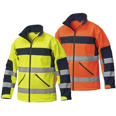Giacca Softshell ad Alta Visibilita Bicolore Siggi Arancio Blue Arancio-Navy 3XL