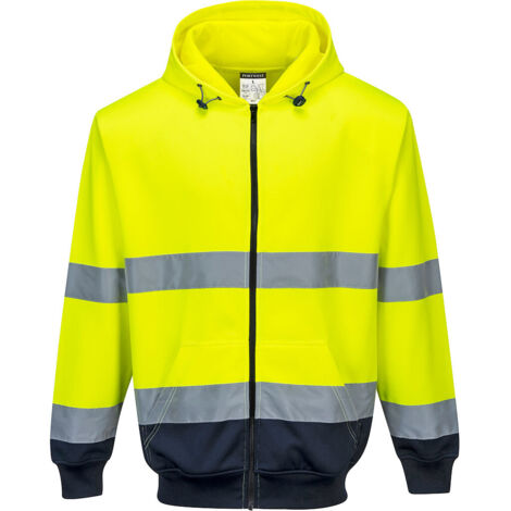 Felpa Ad Alta Visibilità con Zip Portwest B317 Giallo XL