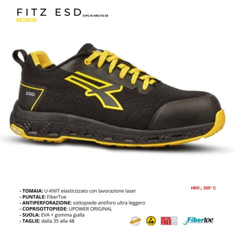 U-Power Fitz ESD Scarpe antinfortunistiche basse S1PS HI HRO FO SR - 43