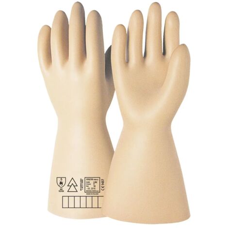 Guanti Dielettrici Elettroisolanti Classe II Max 20.000 Volt Bianco Panna 9