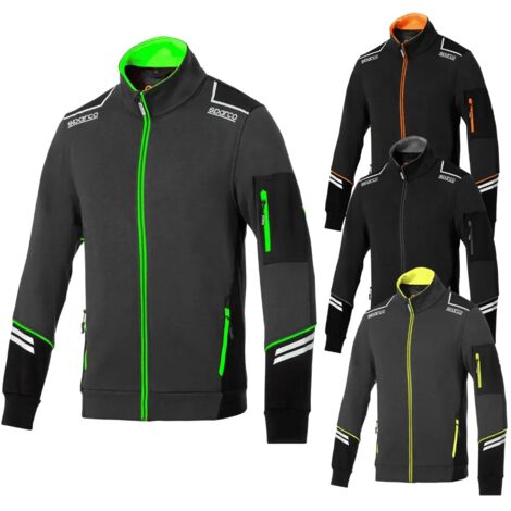 Felpa Tecnica Full Zip da Lavoro Sparco Alabama Nero-Arancio XL