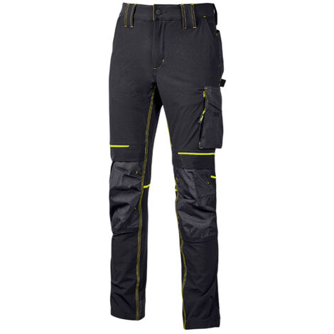 U-Power Atom Pantalone Da Lavoro Slim Fit Idrorepellente Stretch Nero XL