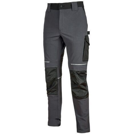 U-POWER Pantalone Lavoro Slim Fit Idrorepellente Stretch ATOM Grigio XXL