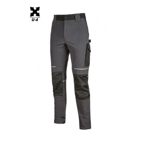 U-POWER Pantalone Lavoro Slim Fit Idrorepellente Stretch ATOM Grigio L