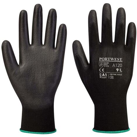 Portwest - Guanti da palmo in poliuretano, colore: nero, taglia: XXS, A120BKRXXS