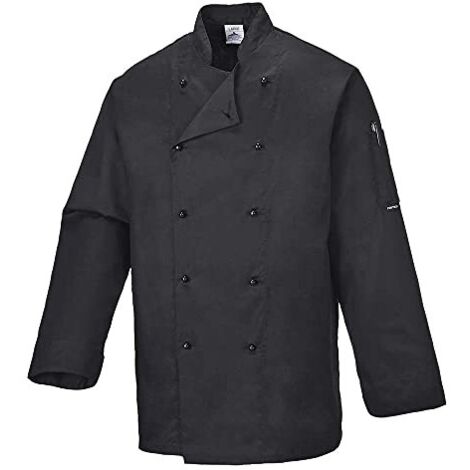 Portwest C834BKRS Giacca da Chef Somerset, Nero, S