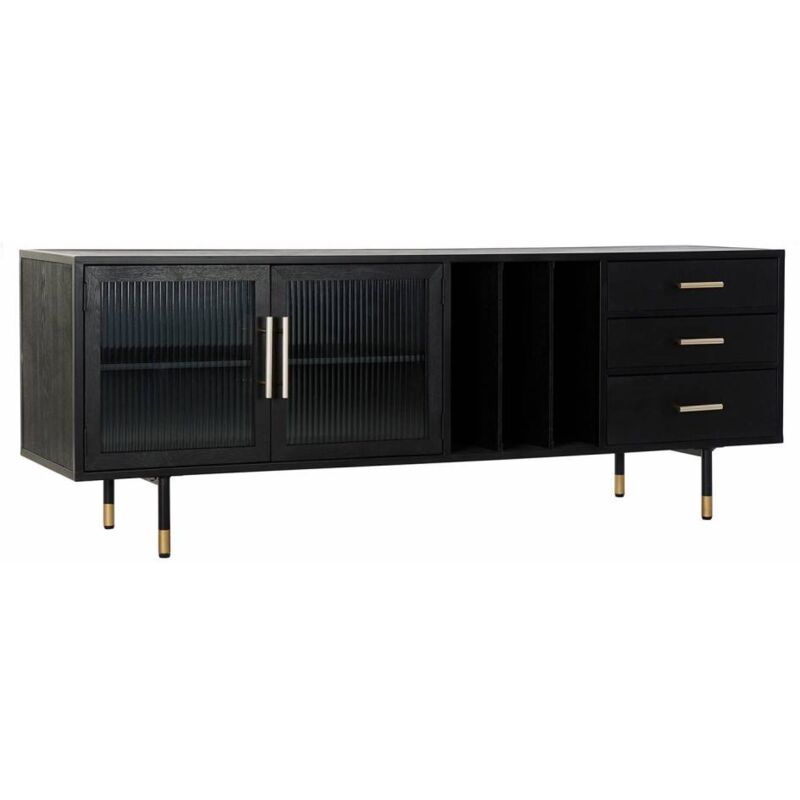 Aparador Vmo Home negro cristal 150x38x55 150 cm buffet 150x38x5