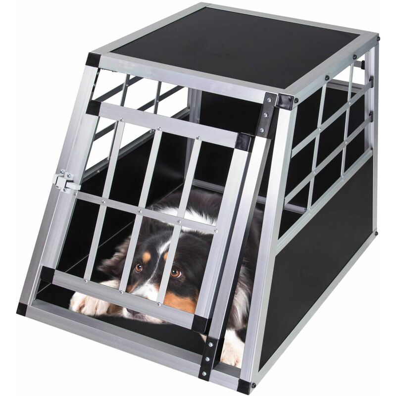 Cadoca® Hundetransportbox Aluminium Hundebox Kofferraum robust