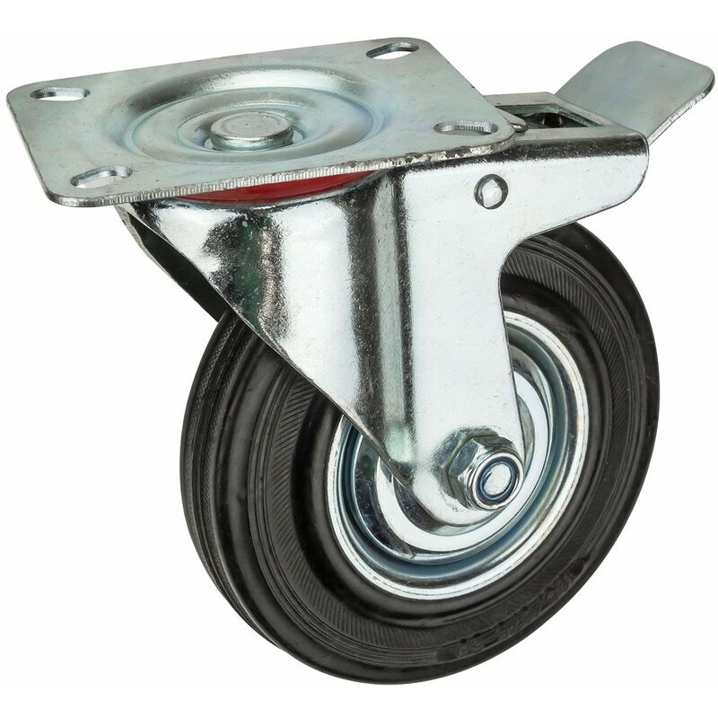 Blue Wheels 125 mm Rückenloch Lenkrolle Transportrolle ohne Bremse Rolle Rad 