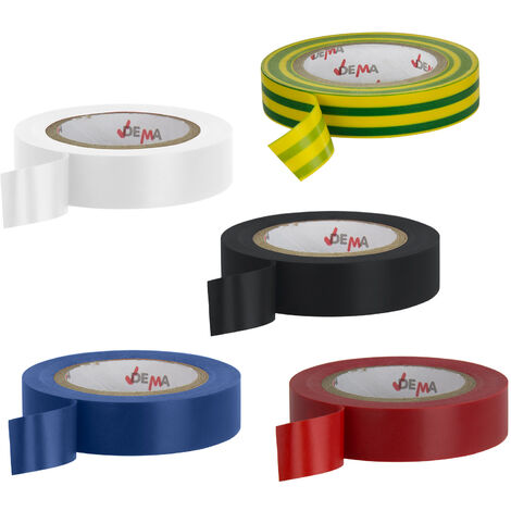 Kabel Isolierband Elektriker Klebeband 5er Set farbig 15 mm x 10 m Rolle PVC
