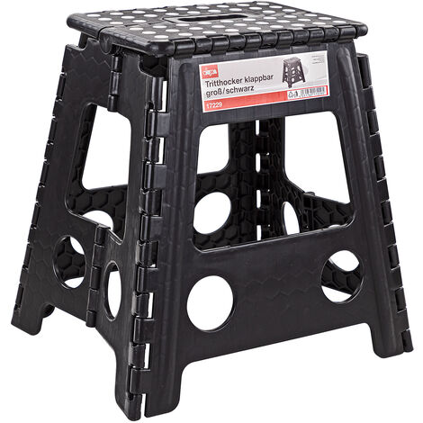 Tritthocker Hocker Tritt Schemel klappbar Höhe 39 cm schwarz Traglast 120 kg