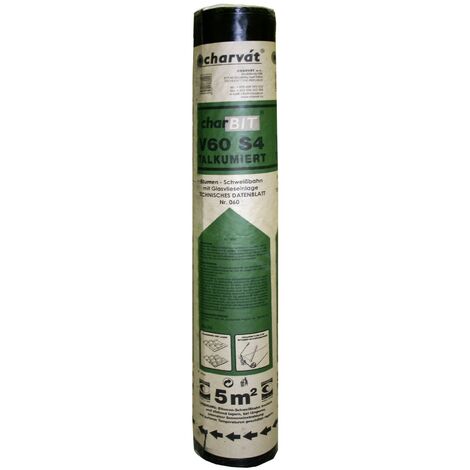 Selbstklebende Gartenhausbedachung / Bitumen Schweissbahn V60 S4, Rolle 5 m x 1m
