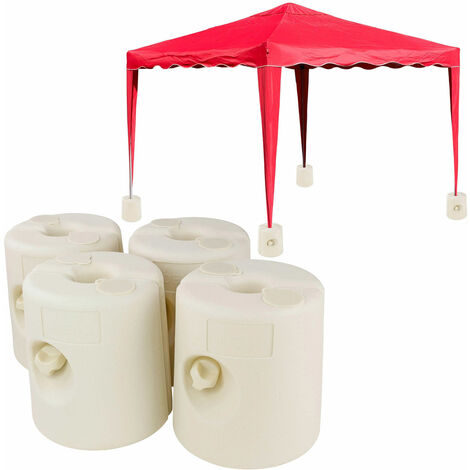 Kunststoff Pavillon Partyzelt Gewichte Fuss 4er Set für Wasser oder Sand in weiß 