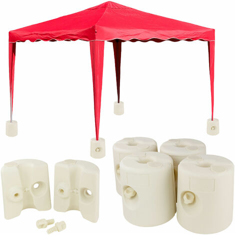 Pavillon-Standfüße Set 4-teilig | Grün, Wasserbefüllbar, Für Runde & Eckige Stangen Bis 35 Mm