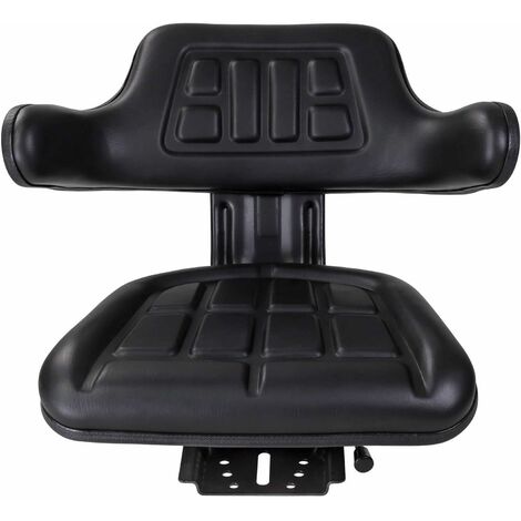Traktorsitz Schleppersitz schwarz mit Armlehne Eco Kunstlederbezug mit  Unterbau