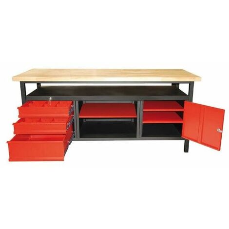 Werkbank Werktisch Arbeitstisch Tisch XL 170cm Türe Schubladen Ablage  anthrazit