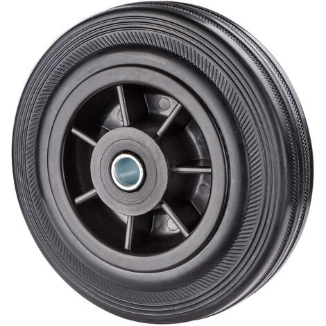 Vollgummirad Vollgummirolle d=125mm Achs-d=10-14 mm bis 80 kg für Transportwagen