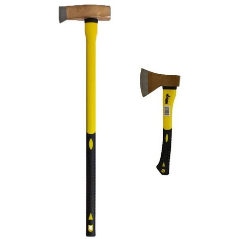 2er Beil / Axt - Spalthammer Set mit Fiberglas-Stiel 33cm + 90cm (1/4)