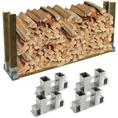 Kaminholzregal Kaminholzständer Brennholzregal Brennholz Stapelhilfe 4er-Set