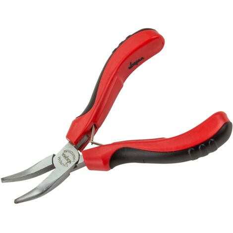 Flachrundzange gebogen 125 mm CR-V Zange gebogen Spitzzange Telefonzange (1/3)