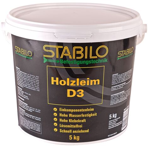 Stabilo Holzleim 5kg D-3 Holzkleber Weißleim Kleber Wasserfest Leim Holz
