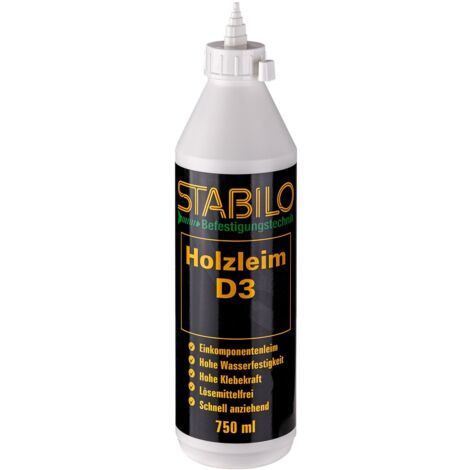 Stabilo Holzleim 750ml D-3 Holzkleber Weißleim Kleber Wasserfest Leim Holz