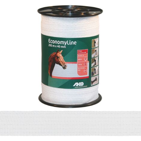 Weidezaunband Weideband 200m, 40mm, weiss 8 x 0,16 Niroleiter