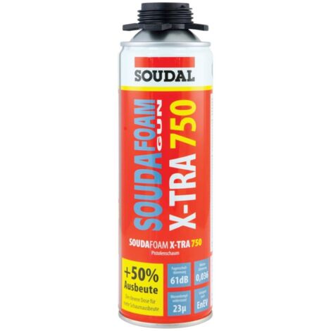 SOUDAL 114495 1K-Pistolenschaum SOUDAFOAM X-TRA 750 500 ml B2 grau ohne Einwegha