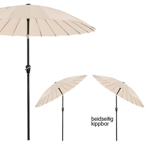 Dema Sonnenschirm Gartenschirm Sonnenschutz Schirm Kurbelschirm Tokio rund  2,5m beige