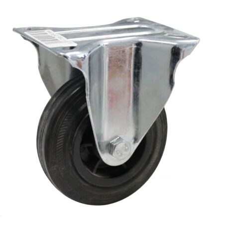 4 Rollen Set 100mm Vollgummi - 2 Lenkrollen + 2 Bockrollen Für Transportwagen