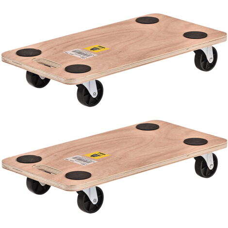 HENGMEI Transportroller 2er Set - Möbelroller Mit 360° Rädern Bis 150 Kg Pro Plattform (52x39x10 Cm)