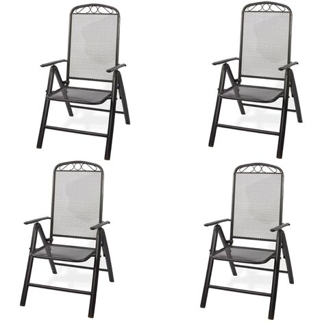4 x Klappstuhl Gartenstuhl Metallstuhl Stuhl klappbar Chicago Streckmetall