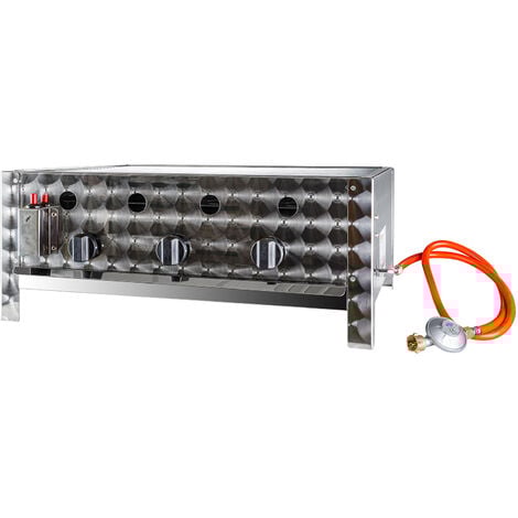 Gasbräter Gasgrill mit Grillrost DGB3 Gastrobräter Tischgrill 3-flammig Winter