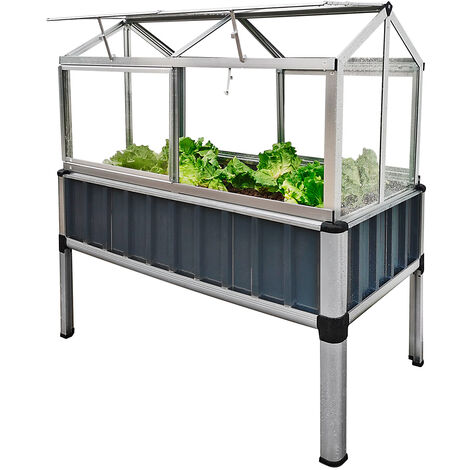 Hochbeet Eden 114x61x129cm mit Gewächshausaufsatz stabil für Balkon und Garten