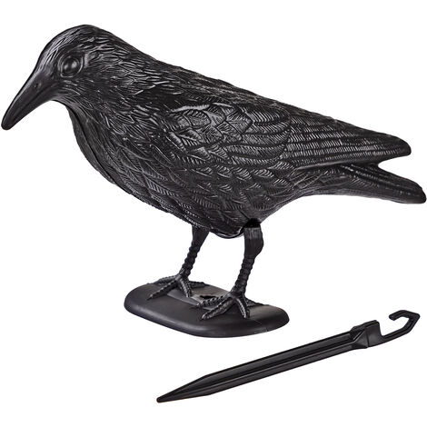 Kestek Vogelscheuche Rabe Krähe 35x19x13cm Vogelabwehr Vogel Tauben Schreck