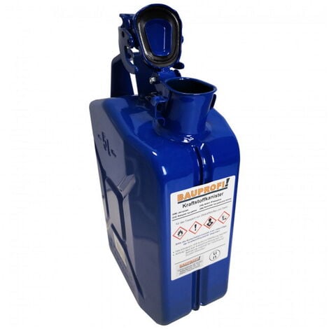 Benzinkanister 5 Liter Metall Stahlblech Kanister mit Sicherungsstift blau