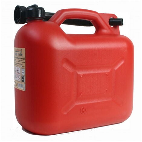 Benzinkanister 10L Reservekanister Kraftstoffkanister Kunststoff rot mit  Einfüllstutzen