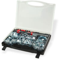 Schlauchklemmen Schlauchschellen Set 50tlg. Sortiment Sortimentbox Kunststoffbox
